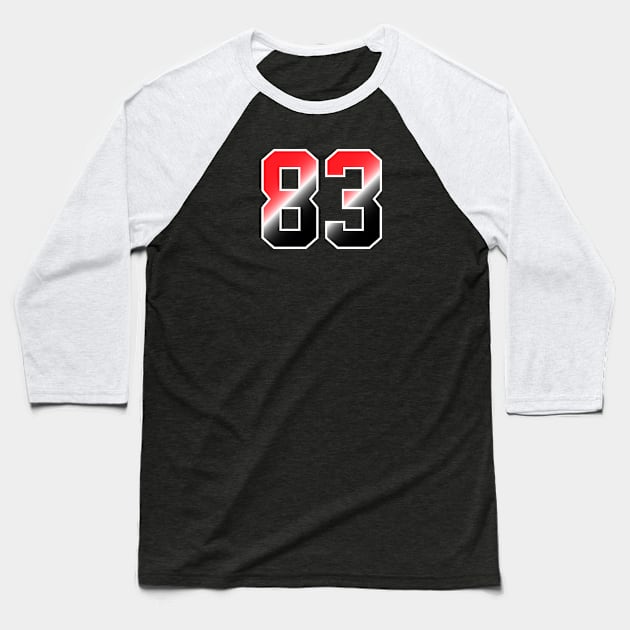 number 83 Baseball T-Shirt by Eric Okore